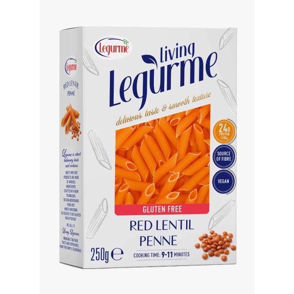 Legurme Red Lentil Gluten Free Vegan Penne Pasta 250 gr